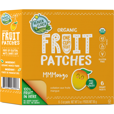 Heaven & Earth Organic Fruit Patches - Mango - 6 0.5 oz Packs Per Box